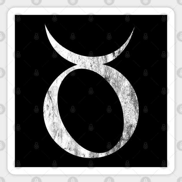 Taurus Zodiac Horoscope in Distressed White Design Magnet by bumblefuzzies